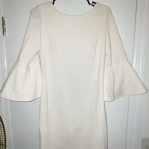 Calvin Klein Women's Bell Sleeve White Dress